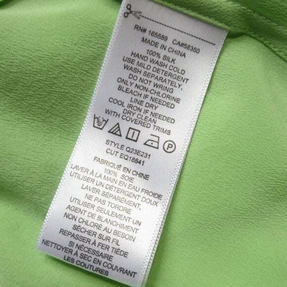 NWT Equipment Slim Signature in Pistachio Green Silk Button Down Shirt L $250 - Picture 4 of 9
